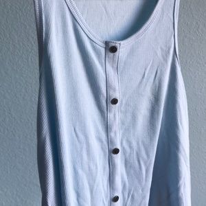 pale blue button-down tank top
